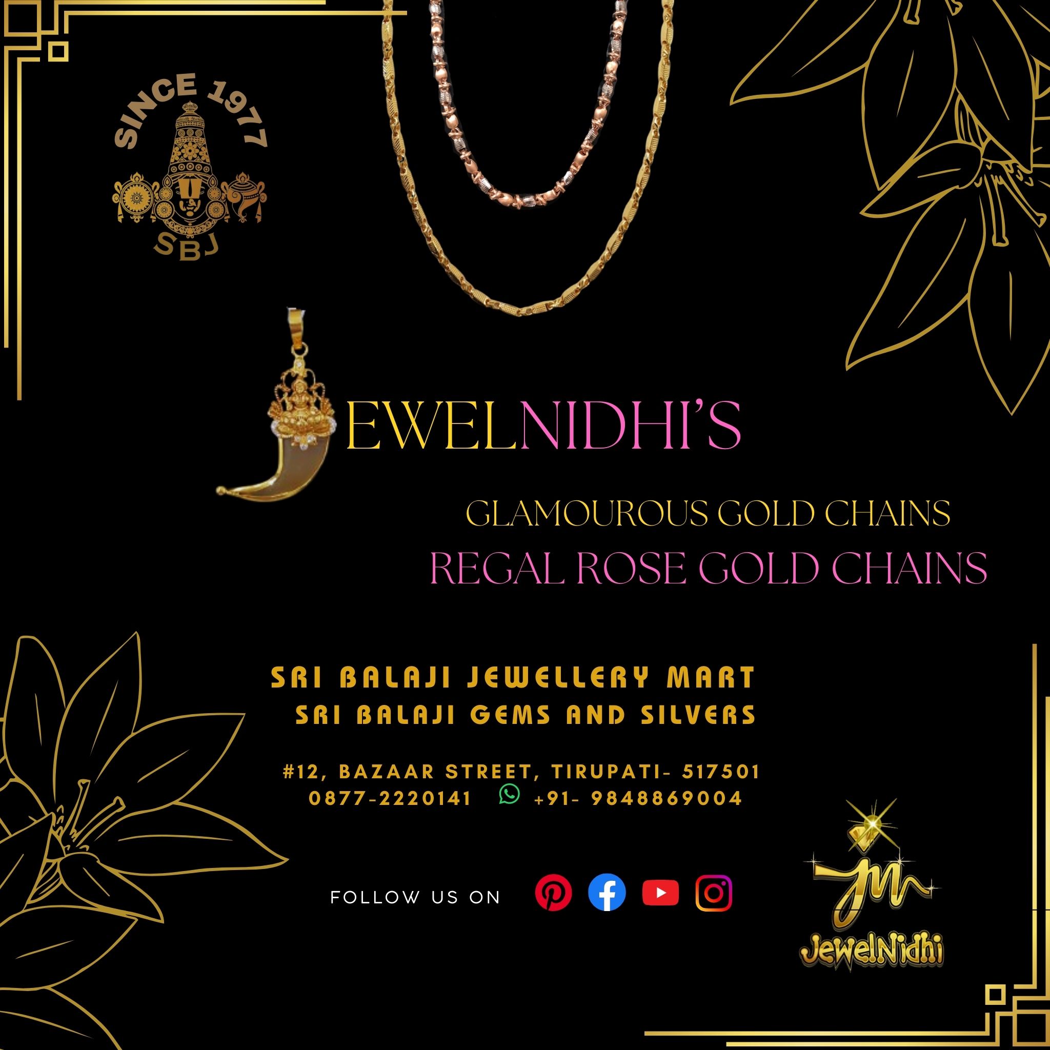 Jewelnidhi's Glamourous Gold chains and Rose gold chains